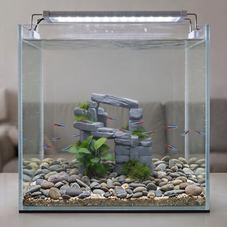 3D PETG Akvaryum Kaya ve Taş Oluşumu Batabilen Harabe Süs KP3D20315