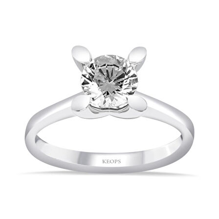 G Renk 0.90 Karat Pırlanta Tektaş Yüzük - HRD Sertifikalı