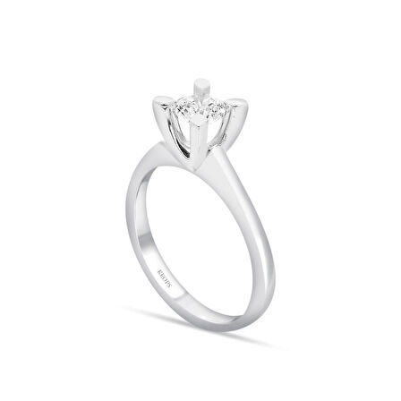 F Renk 0.40 Karat Pırlanta Tektaş Yüzük - HRD Sertifikalı