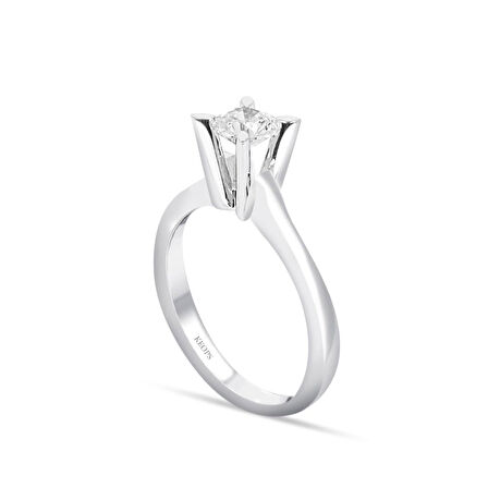 G Renk 0.40 Karat Pırlanta Tektaş Yüzük - HRD Sertifikalı