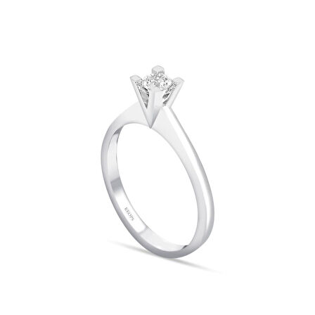 E Renk 0.40 Karat Pırlanta Tektaş Yüzük - HRD Sertifikalı