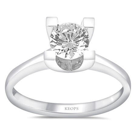 G Renk 0.60 Karat Pırlanta Tektaş Yüzük - HRD Sertifikalı