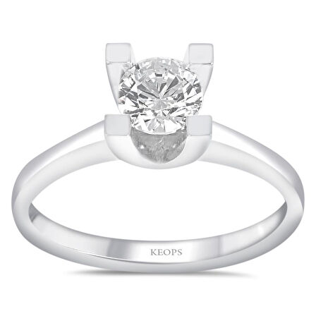 E Renk 0.50 Karat Pırlanta Tektaş Yüzük - HRD Sertifikalı