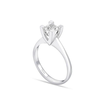 E Renk 0.50 Karat Pırlanta Tektaş Yüzük - HRD Sertifikalı