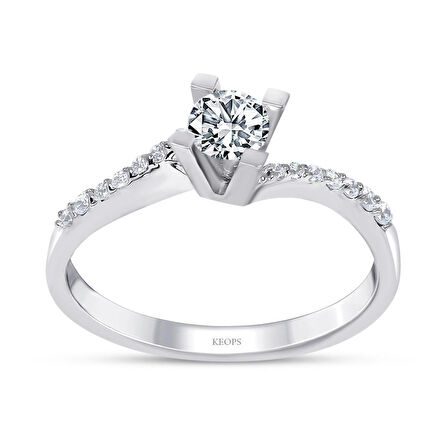 F Renk Toplam 0.39 Karat Pırlanta Tektaş Yüzük