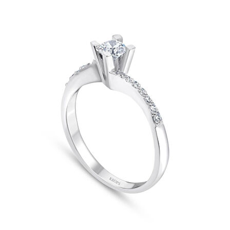 F Renk Toplam 0.39 Karat Pırlanta Tektaş Yüzük