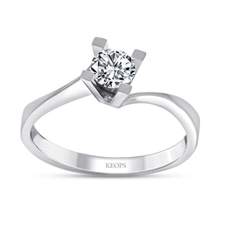 F Renk SI1 0.40 Karat Pırlanta Tektaş Yüzük - GİA Sertifikalı