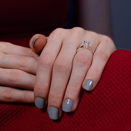 F Renk SI1 0.40 Karat Pırlanta Tektaş Yüzük - GİA Sertifikalı