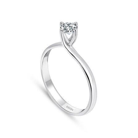 D Renk VS2 0.30 Karat Pırlanta Tektaş Yüzük - GİA Sertifikalı