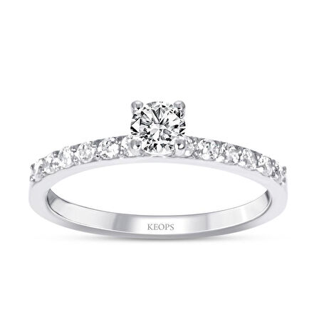 0.44 Karat Özel Tasarım Pırlanta Tektaş Yüzük