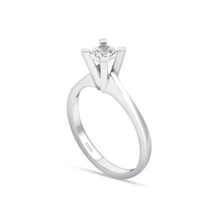 D Renk 0.40 Karat Pırlanta Tektaş Yüzük - HRD Sertifikalı 