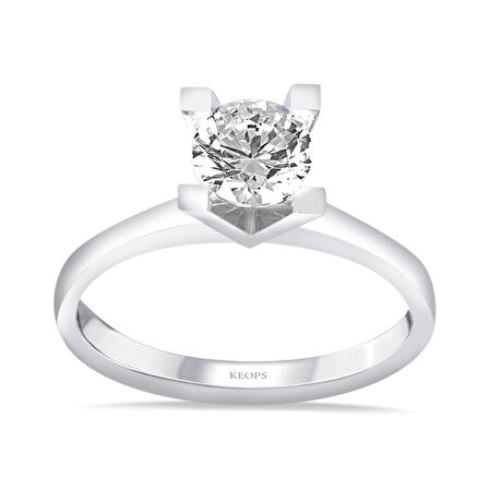 D Renk 0.70 Karat Pırlanta Tektaş Yüzük - HRD Sertifikalı