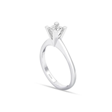 E Renk 0.40 Karat Pırlanta Tektaş Yüzük - HRD Sertifikalı