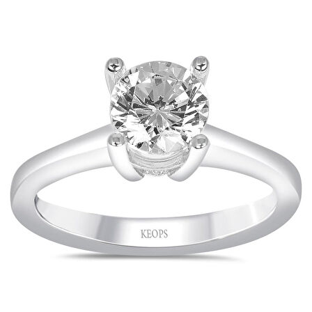 D Renk 0.90 Karat Pırlanta Tektaş Yüzük - HRD Sertifikalı