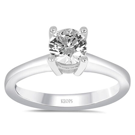 F Renk 0.79 Karat Pırlanta Tektaş Yüzük - HRD Sertifikalı 