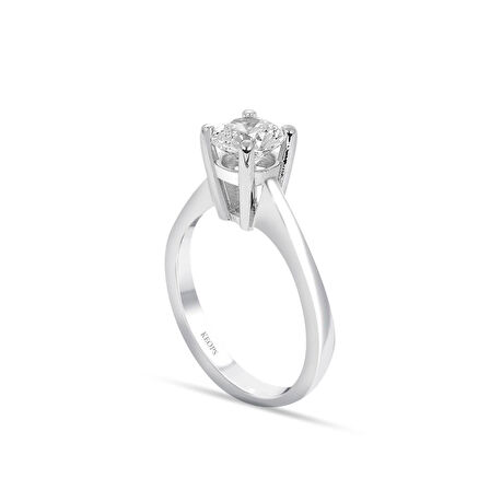 F Renk 0.79 Karat Pırlanta Tektaş Yüzük - HRD Sertifikalı 