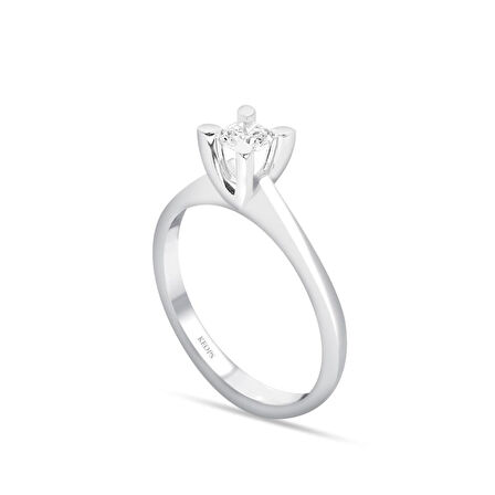 D Renk SI1 0.30 Karat Pırlanta Tektaş Yüzük - HRD Sertifikalı