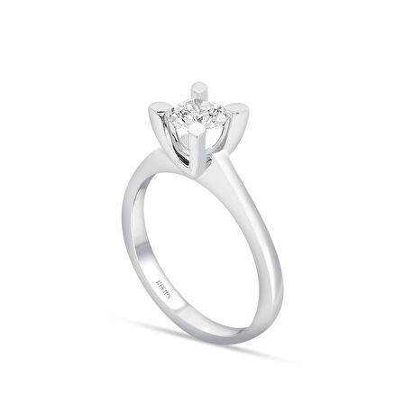 D Renk 0.60 Karat Pırlanta Tektaş Yüzük - HRD Sertifikalı