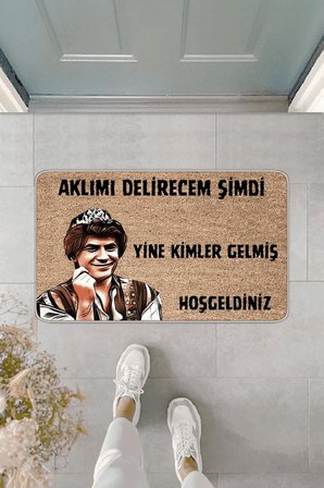 Bej Komik Aklımı Delirecem Şimdi Kapı Önü Paspası KP40-KP38 İkili Paket