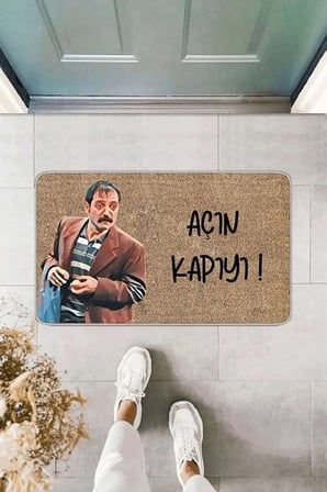 Bej Komik Aklımı Delirecem Şimdi Kapı Önü Paspası KP40-KP38 İkili Paket