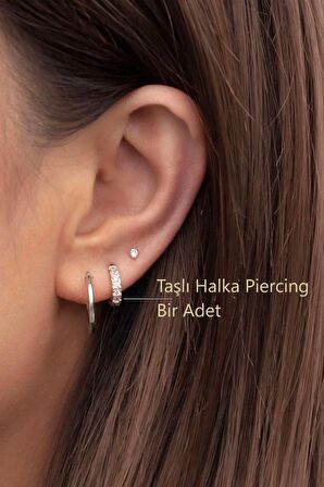 Zirkon Taşlı Halka Tragus Piercing Helix Kıkırdak Forward Helix