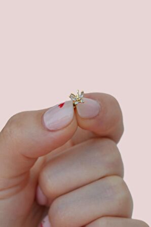 Gold Renkli Kelebek Figürlü Piercing Helix Kıkırdak Conch Lob