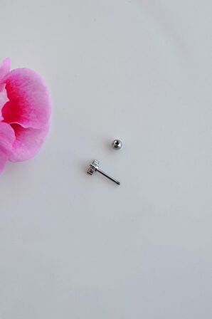 Gümüş Renkli Mini Üçtaşlı Zirkon Piercing Helix Kıkırdak Lob Conch