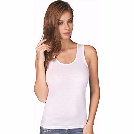 6 Adet Berrak 2037 Kadın Ribana Geniş Askılı Atlet %100 Pamuk