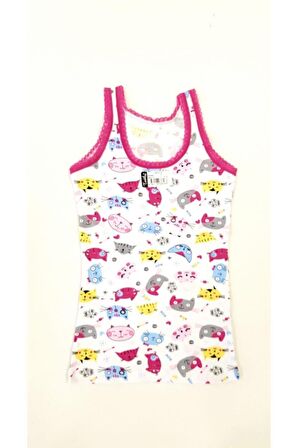 Tutku 0848 Kız Çocuk Elastan Empirme Geniş Askı Atlet 6 Adet