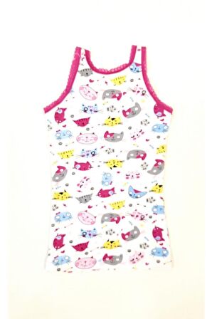 Tutku 0848 Kız Çocuk Elastan Empirme Geniş Askı Atlet 6 Adet