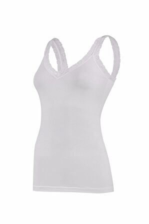 Yıldız Kadın Modal Askıları Dantelli V-Yaka Atlet 3 'Lü Paket -2260-2261-2262