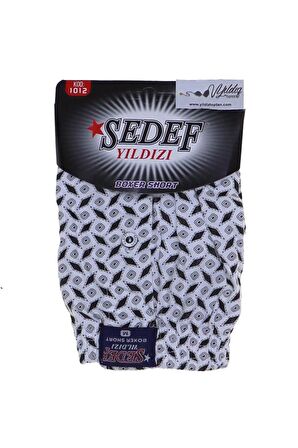 Sedef Yıldızı Erkek Desenli Penye Boxer 1012 - 3 Adet