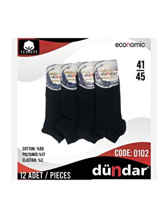 Dündar Erkek Penye Ekonomik Patik Çorap - 12 Adet