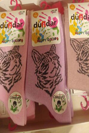 Dündar Kız Çocuk Pamuk Desenli Çorap - 12 Adet