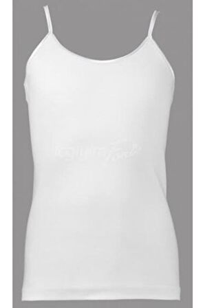 Tutku Kız Çocuk Askılı Saten Biyeli Atlet 0187- 6 Adet