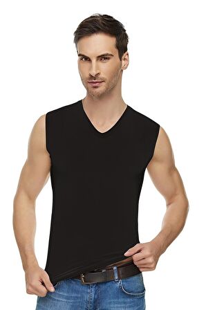 Tutku Elit Erkek Elastan V Yaka Sıfır Kol Atlet 1305 - 3 Adet