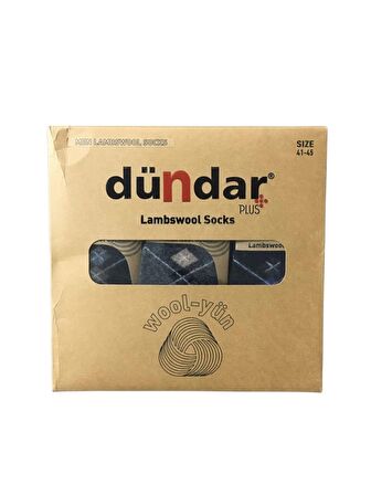 Dündar Erkek Plus Lambswool Yün Çorap 5909 - 6 Adet