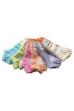 Dündar Kız Çocuk Modal Patik Dikişsiz Pastel Renk Çorap 8047-6 Adet