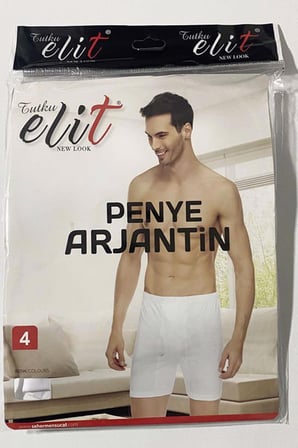 Tutku Elit Erkek Penye Arjantin Paçalı Boxer 1051 - 12 Adet