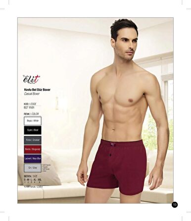 Tutku Elit Erkek Havlu Bel Penye Boxer 1101 - 9 Adet