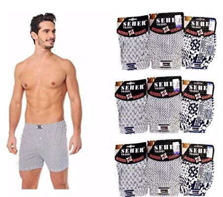 Seher Yıldızı Erkek Desenli Boxer 007 - 3 Adet