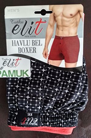 Tutku Elit Erkek Havlu Bel Desenli Boxer 1102 - 3 Adet