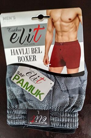 Tutku Elit Erkek Havlu Bel Desenli Boxer 1102 - 12 Adet