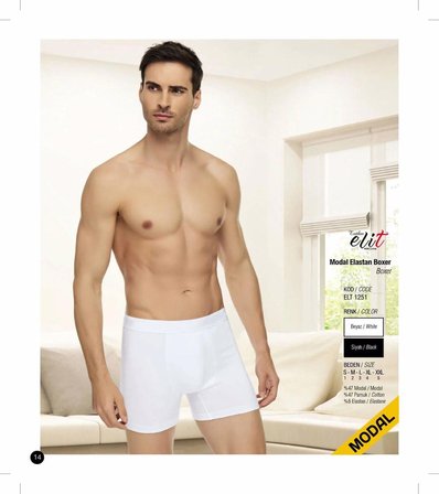 Tutku Elit Erkek Modal Likralı Boxer 1251 - 12 Adet