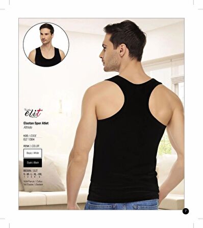 Tutku Elit Erkek Likralı Spor Askılı Atlet 1304 - 3 Adet