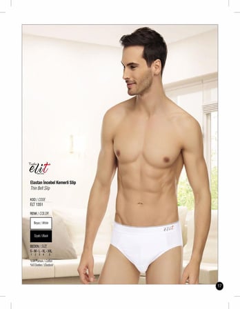 Tutku Elit Erkek Likralı İnce Bel Kemerli Slip Külot 1351 - 9 Adet