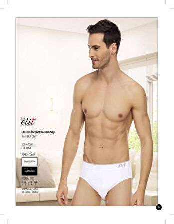 Tutku Elit Erkek Likralı İnce Bel Kemerli Slip Külot 1351 - 9 Adet