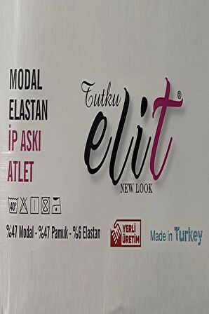 Tutku Elit Kadın Modal Likralı İp Askılı Atlet 2001- 12 Adet