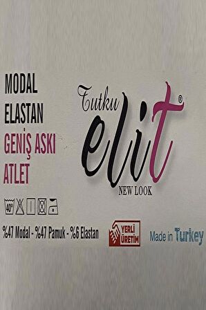 Tutku Elit Kadın Modal Likralı Geniş Askılı Atlet 2002 - 12 Adet