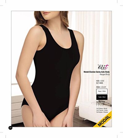 Tutku Elit Kadın Modal Likralı Geniş Askılı Kancalı Body 2005 - 2 Adet 